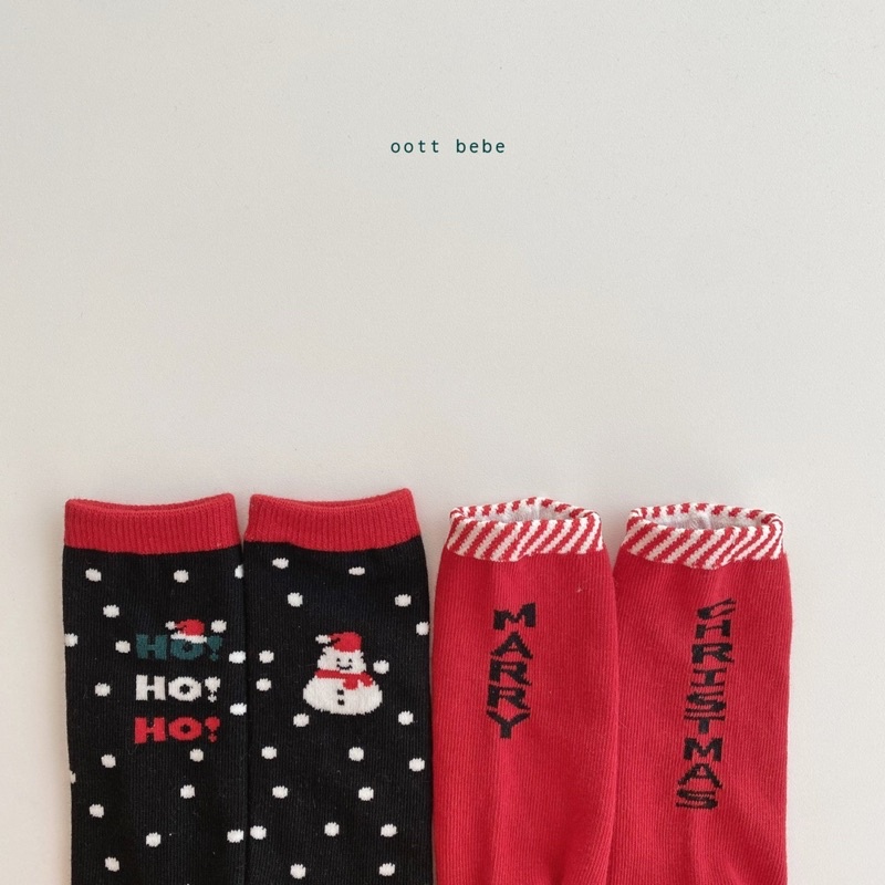 Tất giáng sinh Noel Ottbebe made in Korea cho bé 0-1 tuổi