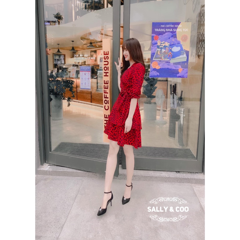 Đầm Da báo buộc nơ Sally & Coo - V9