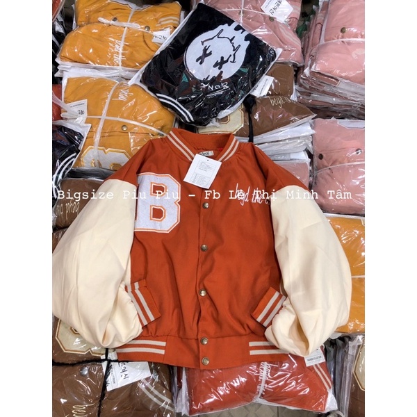 Áo Khoác Bomber Bigsize Da Lộn 2 lớp hình thật bao đẹp logo thiêu B
