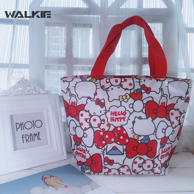 SANRIO Túi Đựng Hộp Cơm Trưa In Hình hello kitty Đáng Yêu