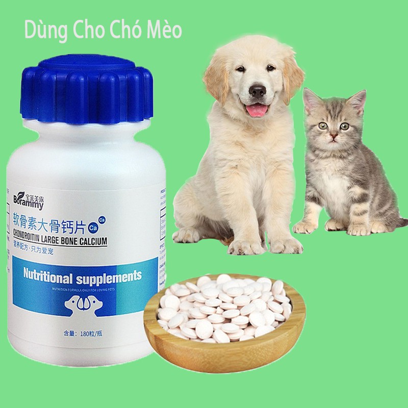 Viên nén bổ sung Canxi, Vitamin, Dinh Dưỡng cho chó mèo- 180 viên