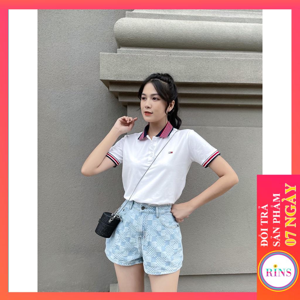 ÁO THUN CỔ TRỤ ÁO POLO TOMMY TRẮNG PHỐI VIỀN CỔ VNXK - COTTON CÁ SẤU 100%