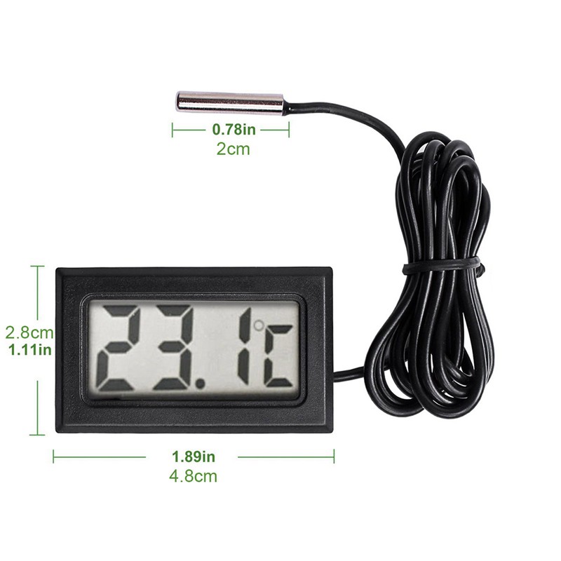 Thiết bị đo nhiệt độ kỹ thuật số màn hình LCD 50 ° C đến + 110 ° C