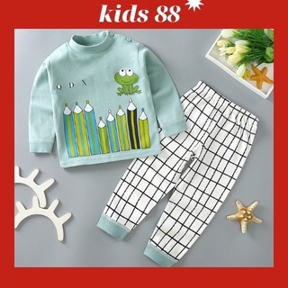 Bộ dài tay cho bé cotton thu đông 3-6 tuổi