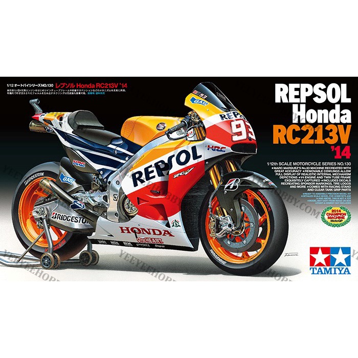 [YEEYEE] MÔ HÌNH LẮP RÁP TAMIYA - 1/12 REPSOL HONDA RC213V '14
