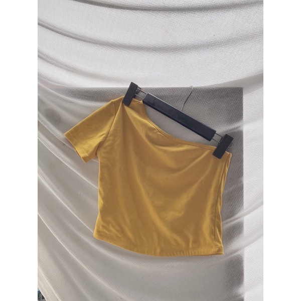 ÁO 1 VẠT MÀU VÀNG 2HAND CROP