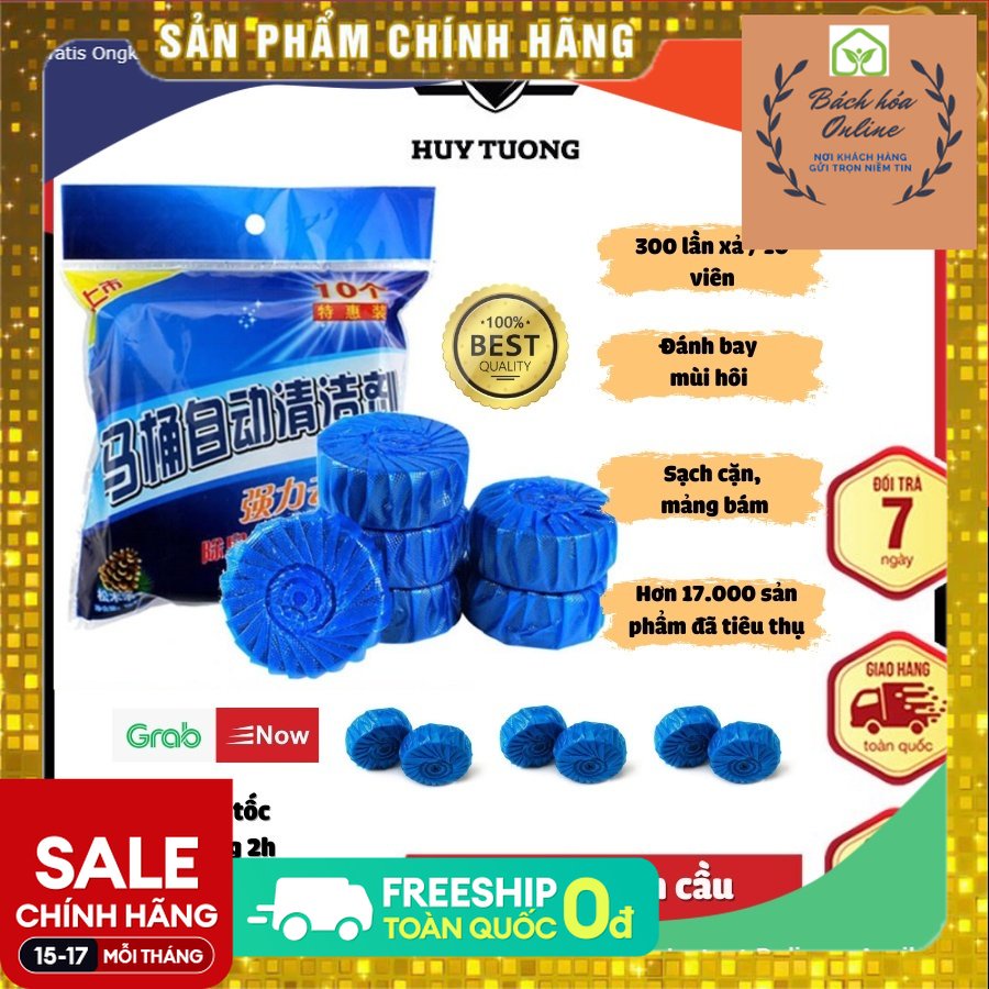 Viên thả bồn cầu tẩy sạch mảng bám khử mùi Hàn Quốc, viên tẩy bồn cầu gói 10 cục - Lep Store