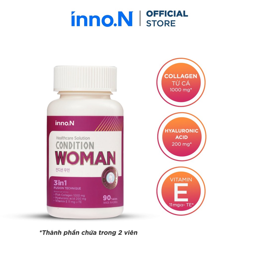 [inno.N] Viên uống collagen và cấp ẩm Condition Woman hỗ trợ làm tăng vẻ đẹp làn da-Hộp 90 Viên