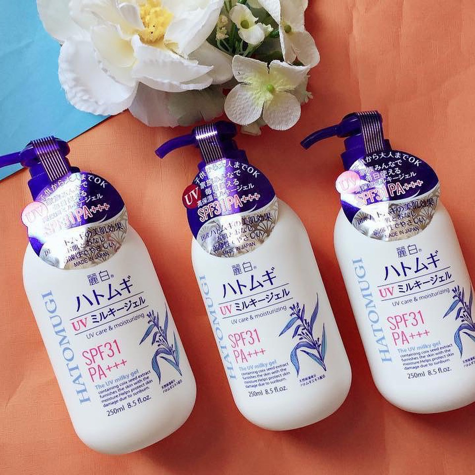 Lotion HATOMUGI chống nắng, dưỡng da body mềm mịn - Hatomugi Lotion SPF31 PA+++ -Skinfa.