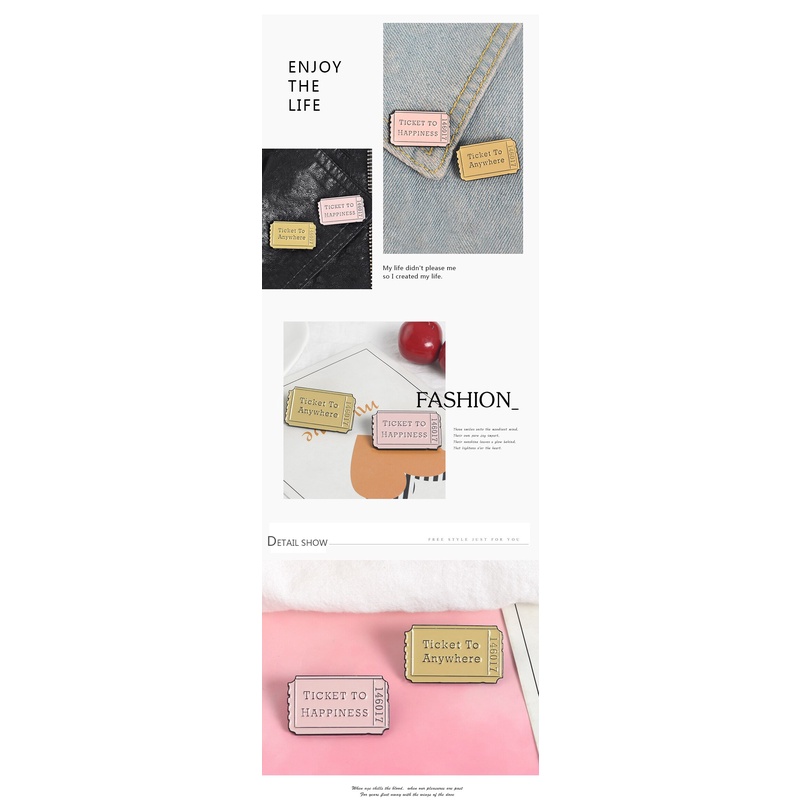 Ghim cài áo kiểu vé máy bay phong cách cổ điển dễ thương