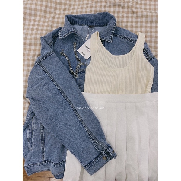 Áo khoác denim jacket 1 túi form oversize