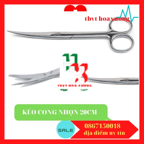 [Hàng Cao Cấp] Kéo Y Tế Cong Nhọn 2 Đầu 20cm - Pakistan