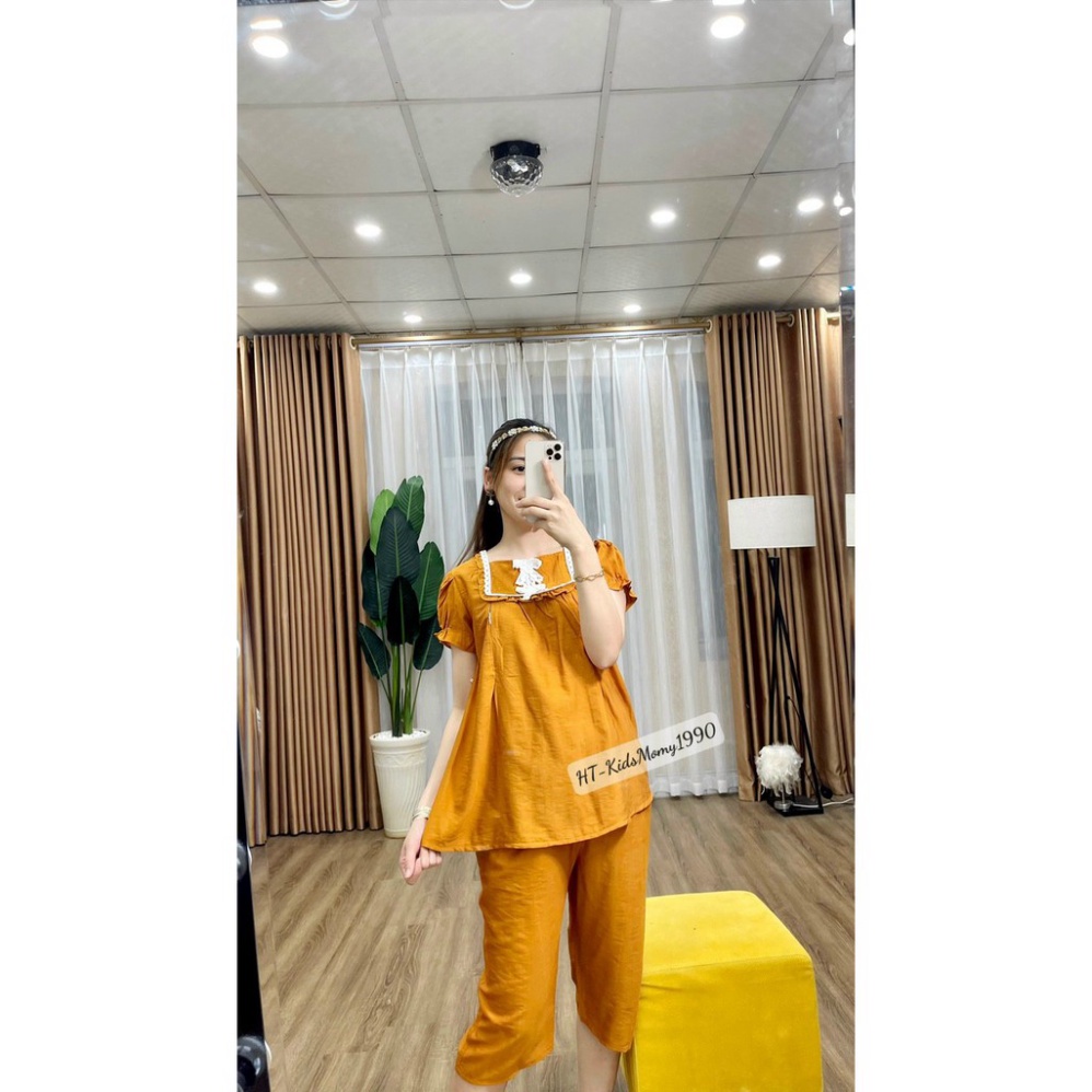 Bộ đồ bầu mặc trước và sau sinh chất lụa hàn đẹp,Bộ bầu phong cách Hàn Quốc - Tổng kho - HT-Ki