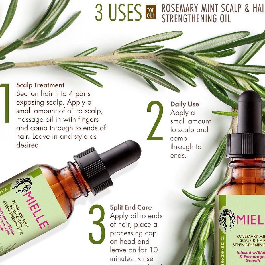 Mielle - Dầu dưỡng dài tóc Mielle Organics Rosemary Mint Scalp & Hair  Strengthening Oil 59ml