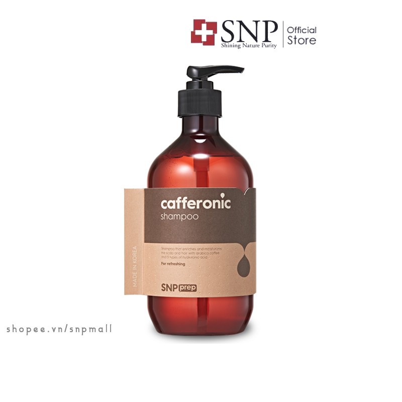 Dầu Gội Đầu Cafferonic - SNP PREP Cafferonic Shampoo Tóc Khoẻ Giảm Bã Nhờn Da Đầu Kích Thích Mọc Tóc