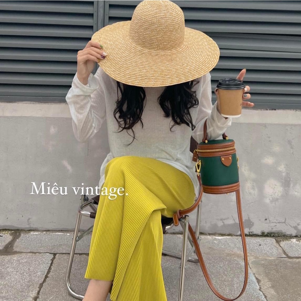 Quần tăm to ống rộng cạp chun co dãn dáng dài màu hot vanmiuhsop