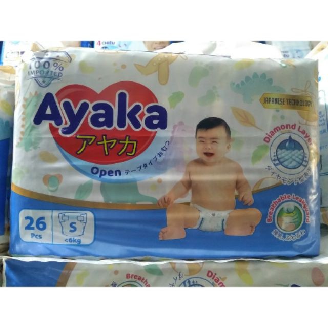 ( GIÁ 1 tã dùng thử) Tã dán Ayaka  Nutifood  NB30 / S26 / M24 (100% hàng chính hãng)