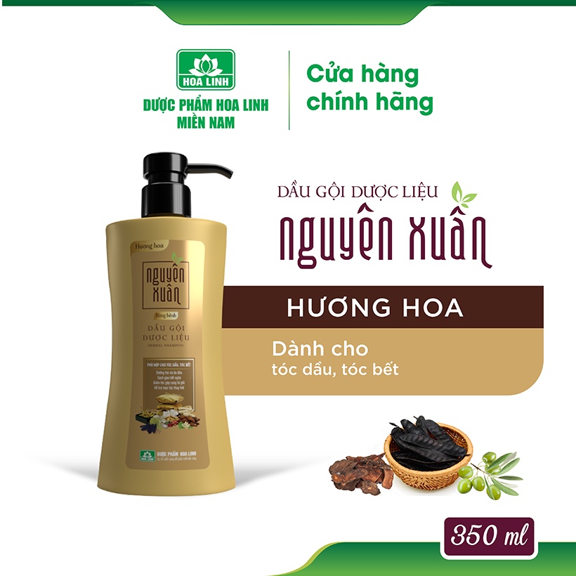 Dầu gội dược liệu Nguyên Xuân Bồng bềnh 350ml - Ngát hương hoa, da đầu dầu bết.(Khuyến mại thêm 35ml giá không đổi)