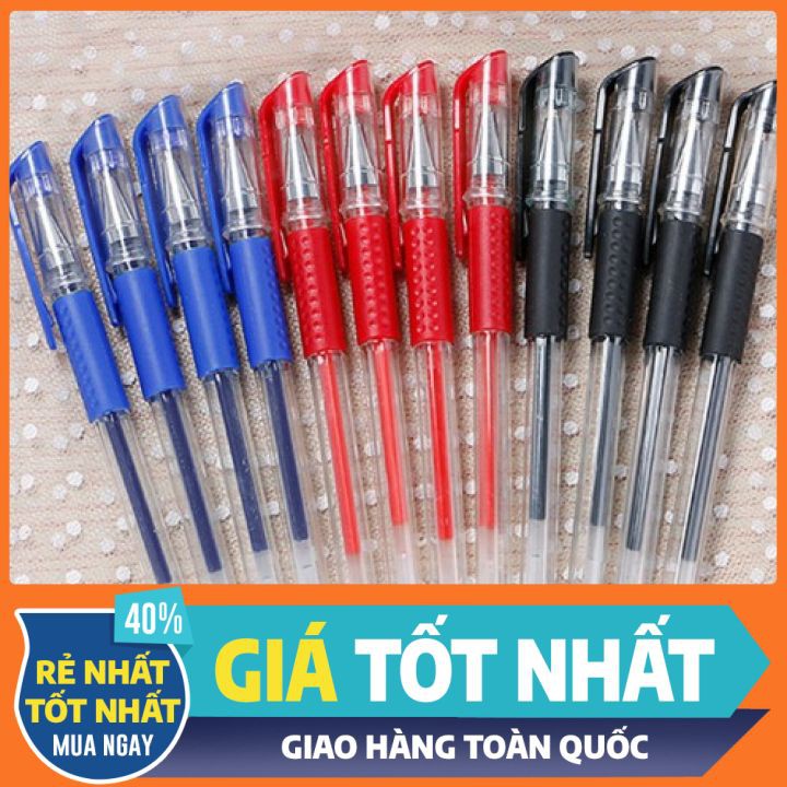 [ Rẻ Vô Địch] Combo 10 Bút Bi Nước Ngòi Nhỏ 0.5mm/0.3mm _ Bút Bi Văn Phòng