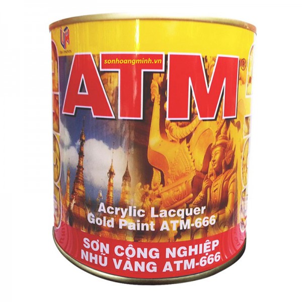 Sơn nhũ vàng ATM 666 dùng cho kim loại, gỗ (875ml)