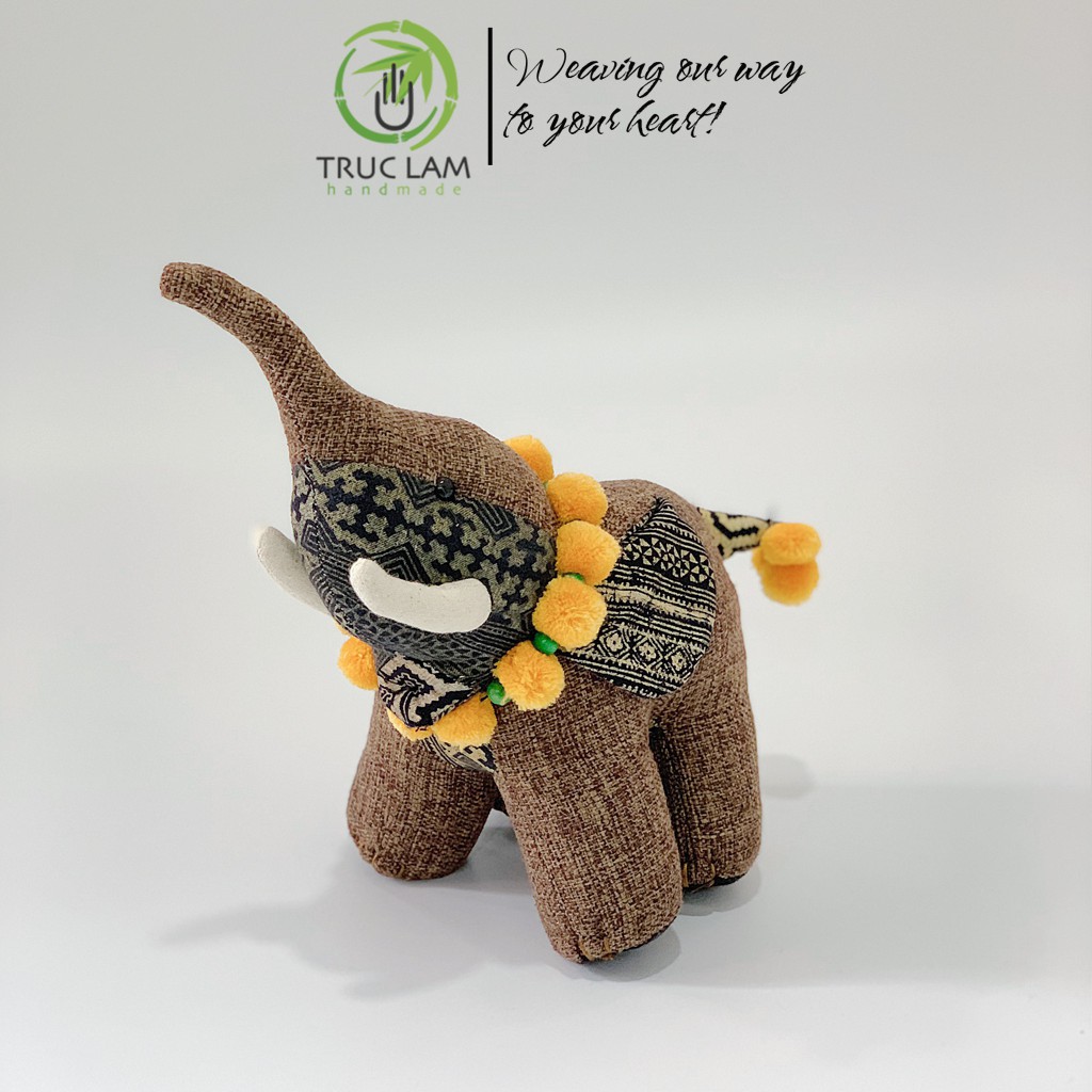 Đồ Chơi Cho Bé Thú Nhồi Bông Hình Con Voi Ma Mút Vải Gai Nhồi Bông Gòn Cao Cấp – Trúc Lâm Handmade