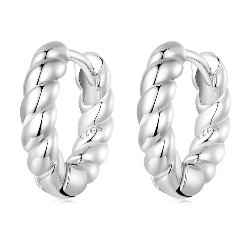 BAMOER Bông Tai Bạc 925 DạNg XoắN ThờI Trang