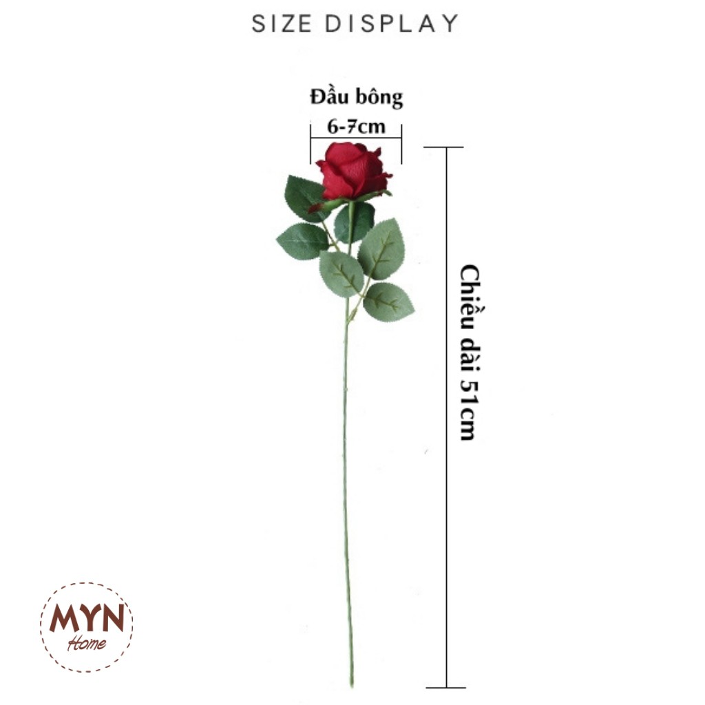 [Video + ảnh thật] Hoa hồng , Hoa giả nhân tạo, giống thật 99% dài 51cm