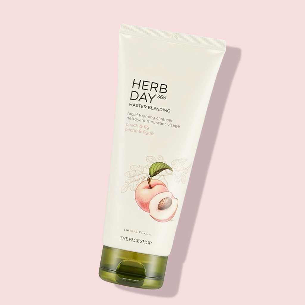 SỮA RỬA MẶT HERB DAY 365 MASTER BLENDING FACIAL FOAMING CLEANSER PEACH & FIG THE FACE SHOP 170ML