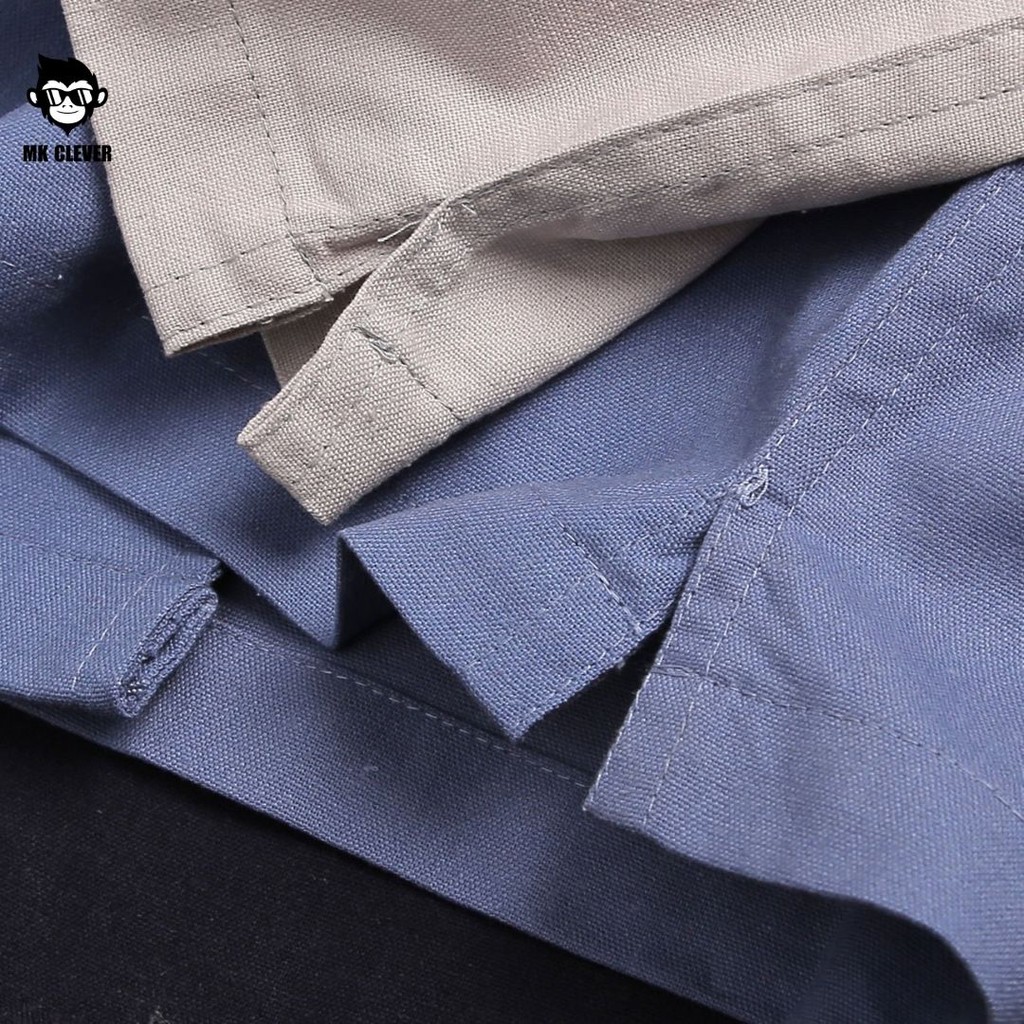 [BST MỚI HÈ 2021]Bộ quần áo nam cổ V MK CLEVER, chất liệu linen co giãn nhẹ, thấm hút mồ hôi | BigBuy360 - bigbuy360.vn