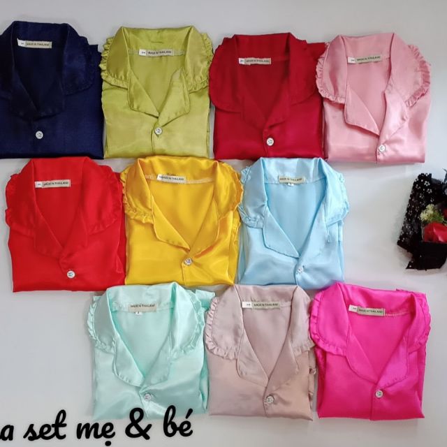COMBO PIJAMA PHI LỤA TAY NGẮN QUẦN NGẮN