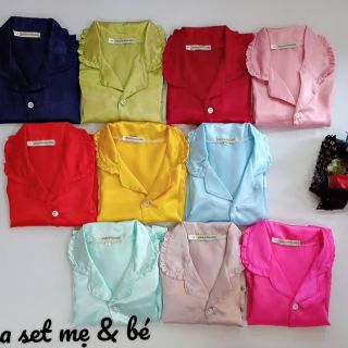 Combo pijama phi lụa tay ngắn quần ngắn