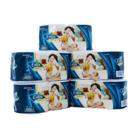 Giấy vệ sinh E'mos 2 lớp - Lốc 10 cuộn