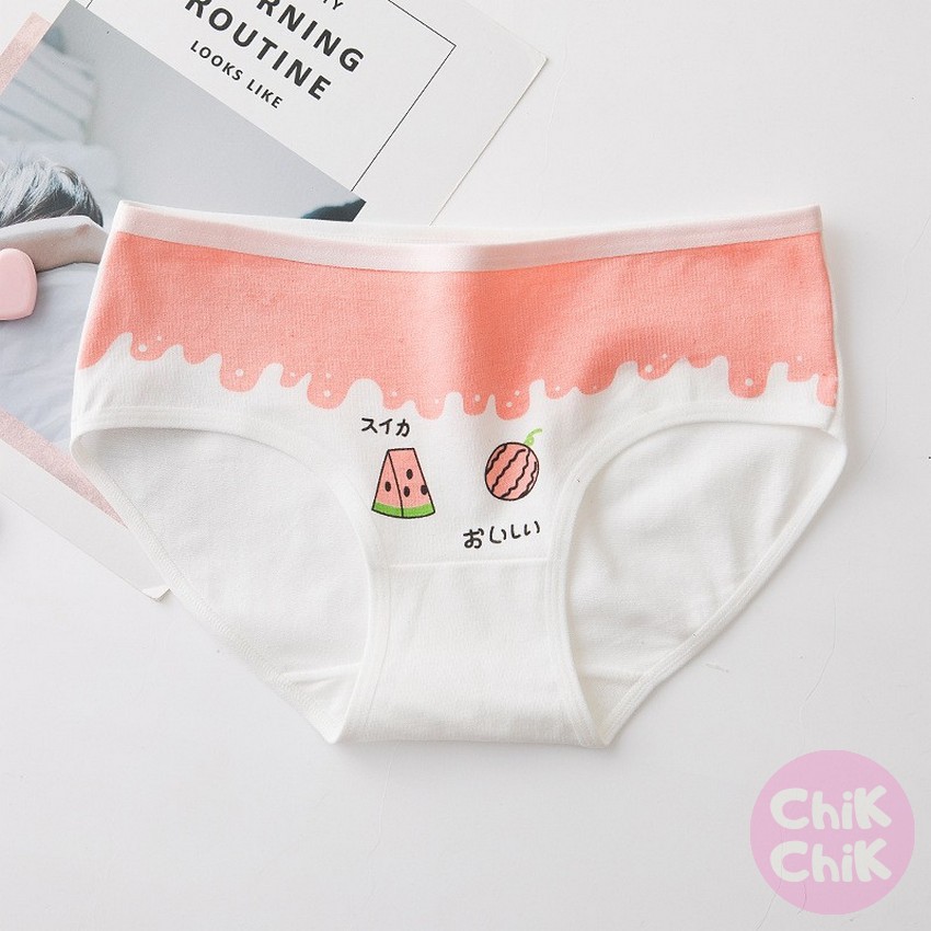 Combo quần lót nữ cotton họa tiết dưa hấu (Set 05) Chikchikshop QLS058