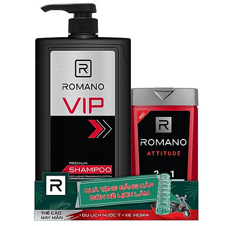 DẦU GỘI ĐẦU ROMANO VIP CHAI 650ML TẶNG CHAI NHỎ