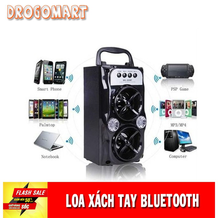 ( FREESHIP 99K ) Loa bluetooth xách tay BT-209 Âm thanh to siêu bass có đèn led nháy Bảo Hành 6 tháng