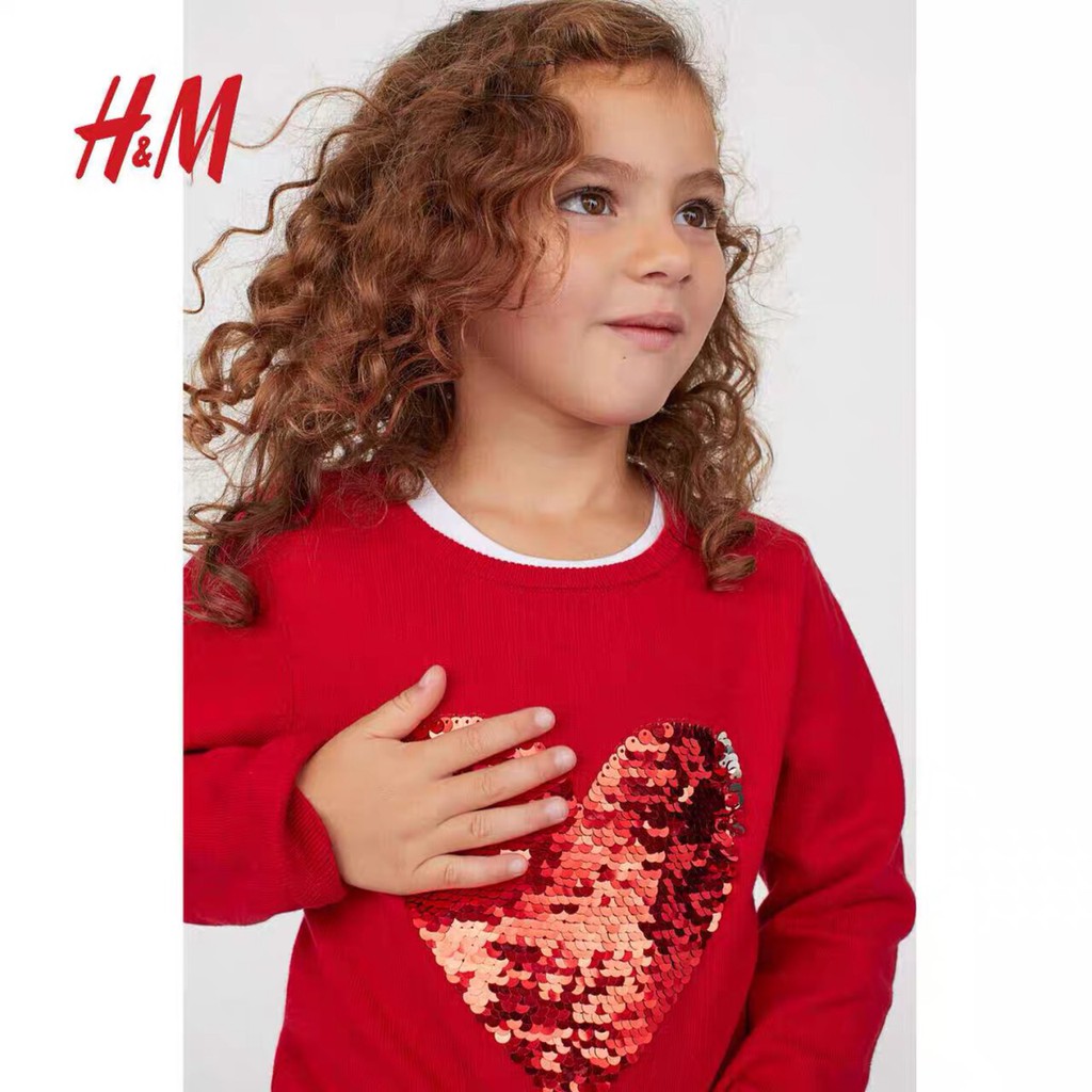 Áo len HM kim sa lật cho bé gái