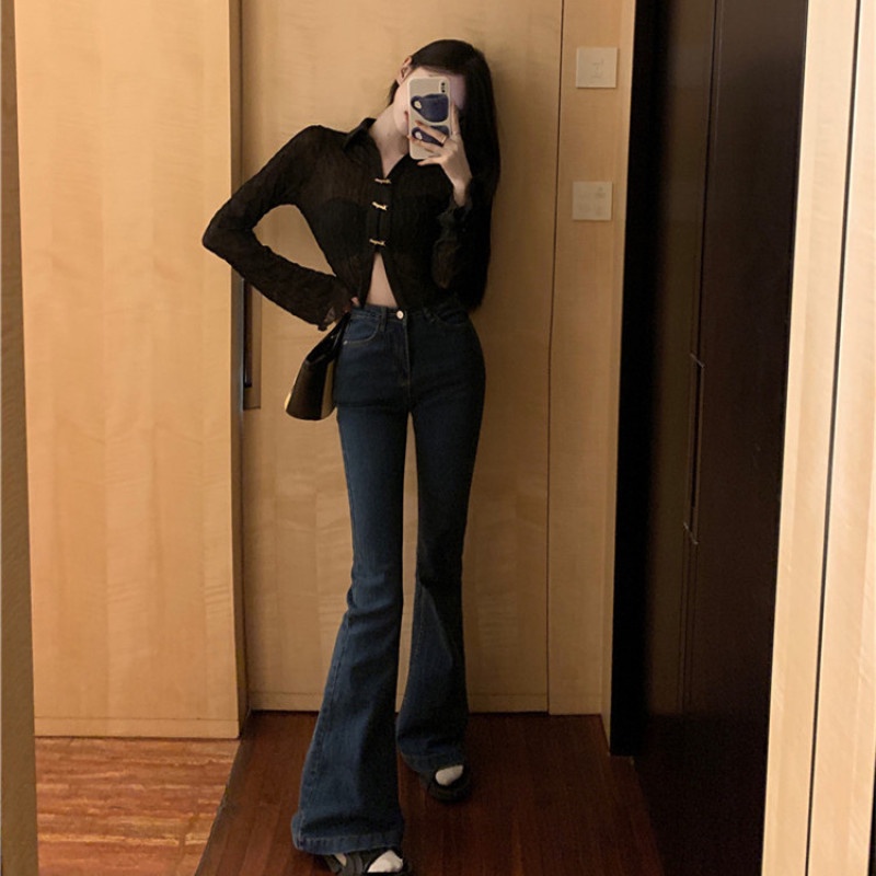 Áo Croptop Tay Dài Phối Lưới Thiết Kế Quyến Rũ Cho Nữ
