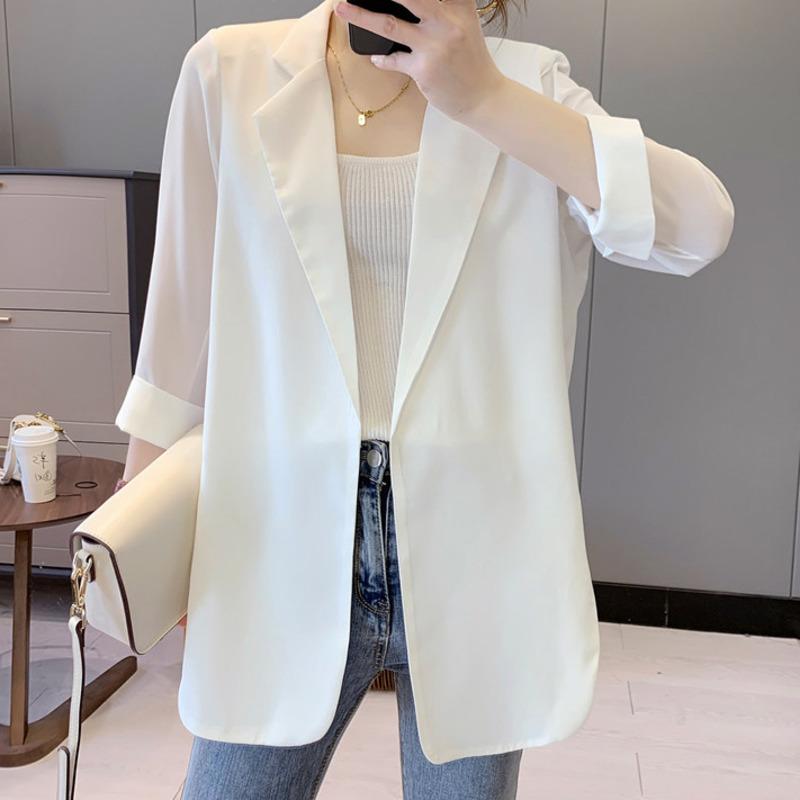 Áo Khoác Blazer Voan Tay Dài Thanh Lịch Thời Trang Cho Nữ