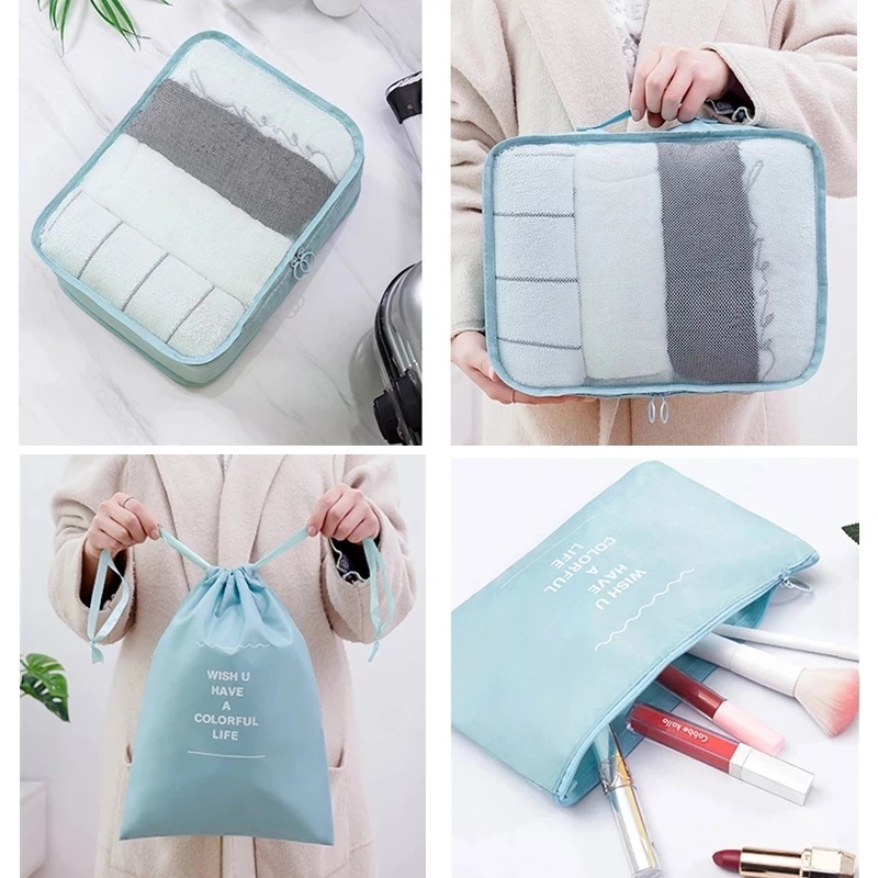 Bộ 7 Túi Đựng Đồ Du Lịch Phân Loại Ngăn Nắp Dành Cho Vali
