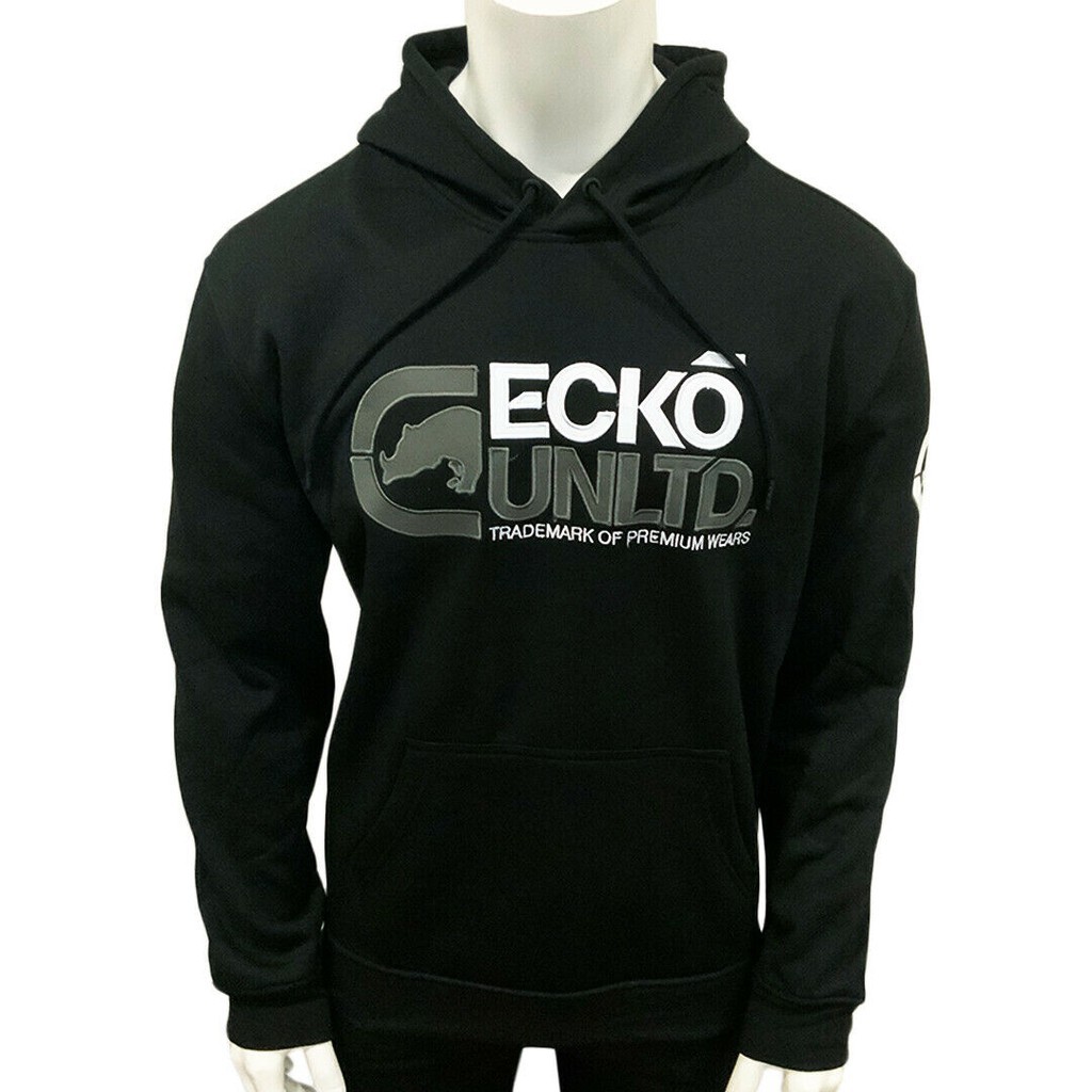 Áo Hoodie Dài Tay Màu Đen Thêu Họa Tiết Ecko Unltd Cho Nam