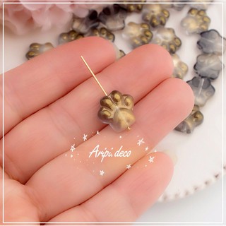 Charm thủy tinh/ charm đá chân mèo xỏ lỗ 2 đầu T1 /Nguyên liệu làm vòng tay /handmade / resin