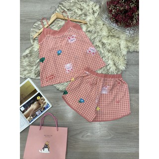 Đồ bộ đùi 2 dây vải lụa mặc nhà vải mịn mát