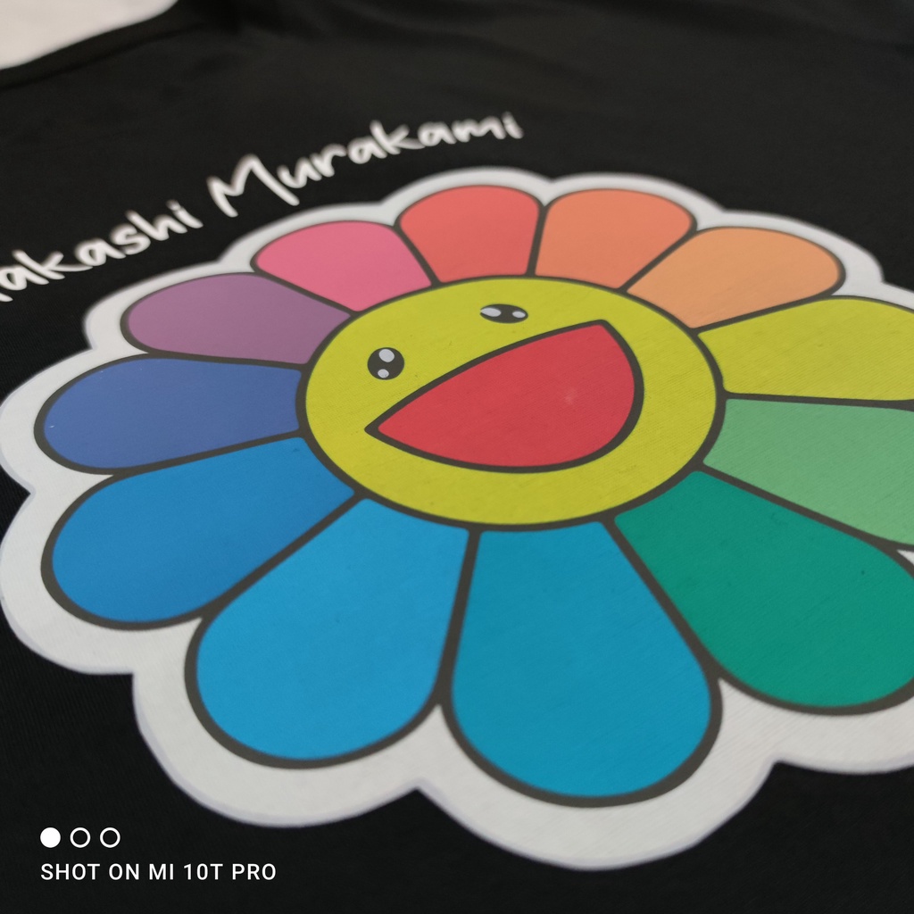 Áo nữ HOA 7 SẮC CẦU VỒNG TAKASHI MURAKAMI tay lỡ dáng rộng Unisex
