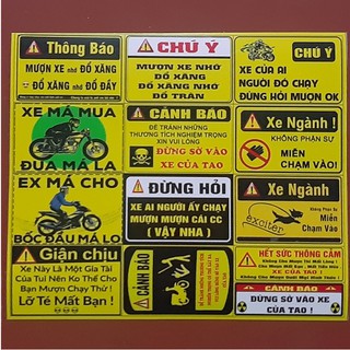 BỘ TEM XE TEM CẢNH BÁO