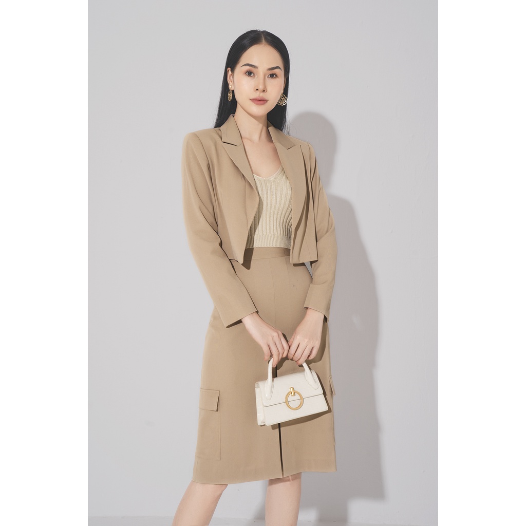 [Mã LT200 giảm 200K đơn 699K] Áo vest công sở tay dài dáng croptop Eva De Eva 21AVAE001B