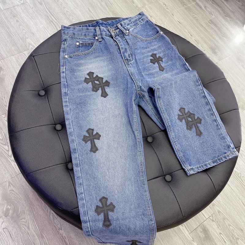 Quần Jeans Chrom Heart ống suông, Quần jeans CH Sơn Tùng