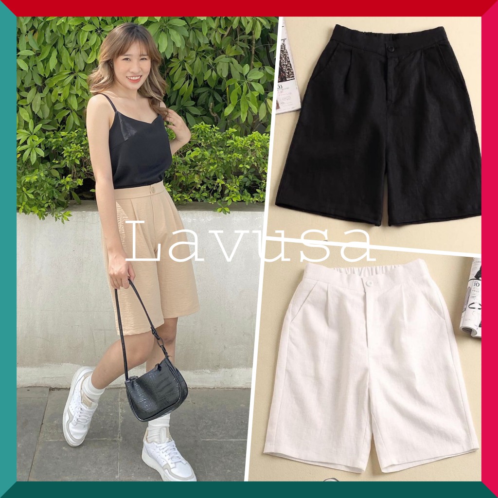 [ Mã FAMAYWA giảm 10K đơn 50K] Quần Đùi Đũi Xước - Quần Short Ngố Cạp Khuy Lưng Chun Siêu Mát | BigBuy360 - bigbuy360.vn