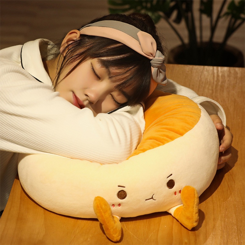 Đệm lót ghế ngồi hình bánh mì bằng lông nhung độc đáo trang trí nhà cửa/ văn phòng