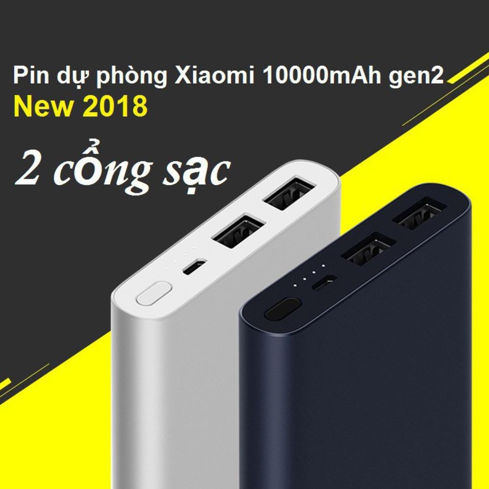 ❤SALE TO 50%❤ Sạc Dự Phòng Xiaomi Gen 2, 2 Cổng USb Chuẩn 10000mAh, Bảo Hành 12 Tháng Lỗi 1 Đổi 1 Do Nhà Sản Xuất