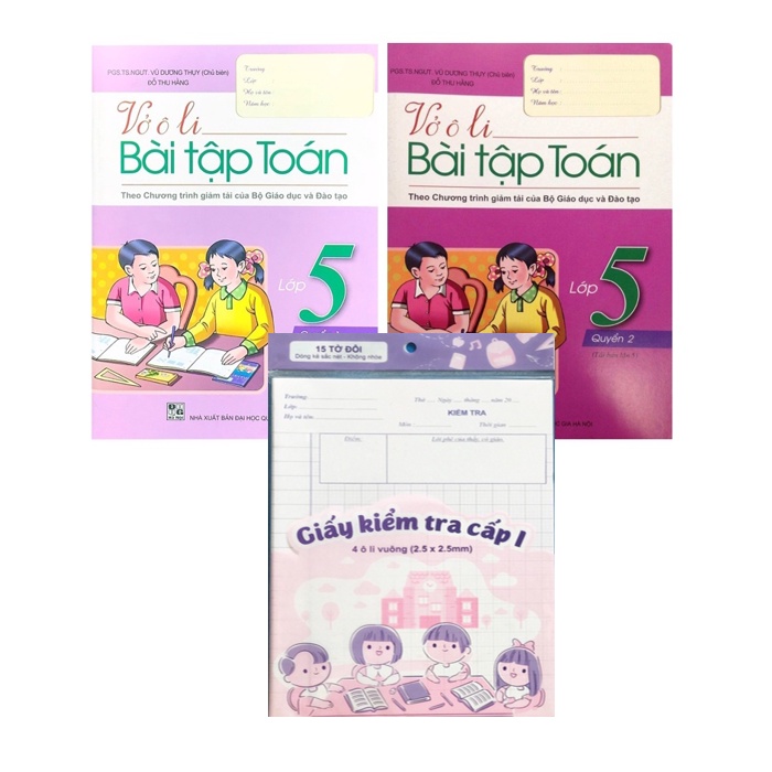 Sách Combo Vở ô li bài tập toán lớp 5 ( 2 Quyển)